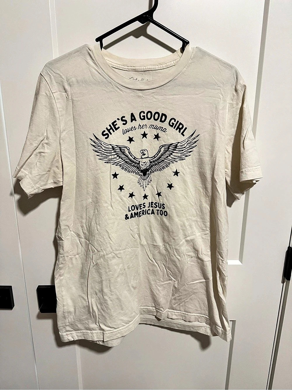 Oat Collective She's A Good Girl Graphic T-Shirt Cream Large